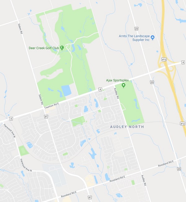 Northeast Ajax Map in Ajax Durham Ontario