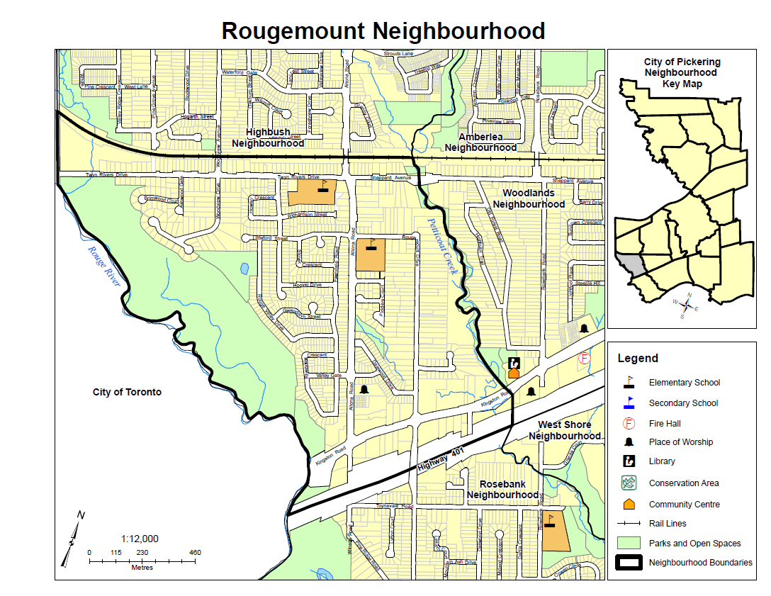 Map of Rougemount Neighbourhood in Pickering Durham Region Ontario