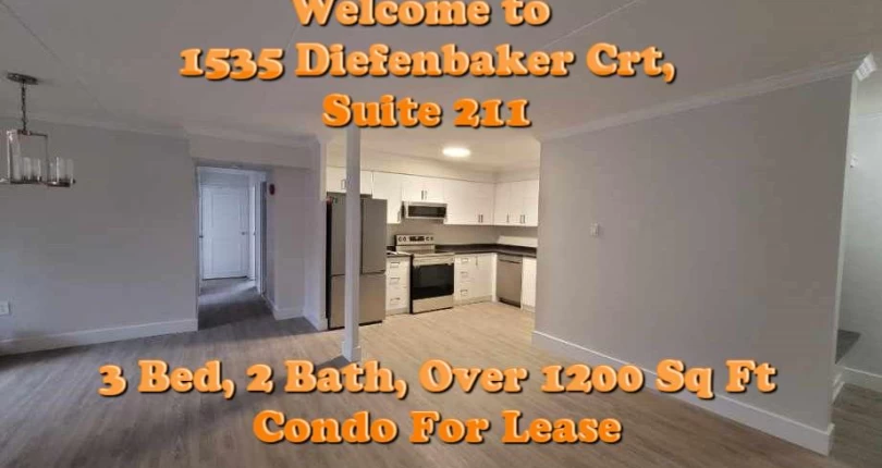 For Lease 3 Bed, 2 Bath Pickering Condo Over 1200 sq ft