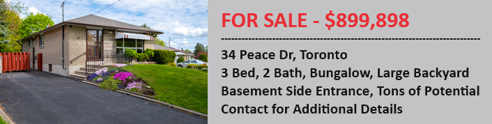 For Sale 34 Peace Dr Scarborough Bungalow in Toronto Woburn