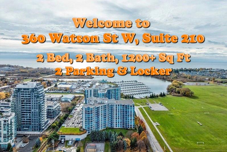 Beautiful 2 Bed, 2 Bath, 1200+ Sq Ft Whitby Sailwinds Condo in Popular Port Whitby Neighbourhood Steps to Lake Ontario