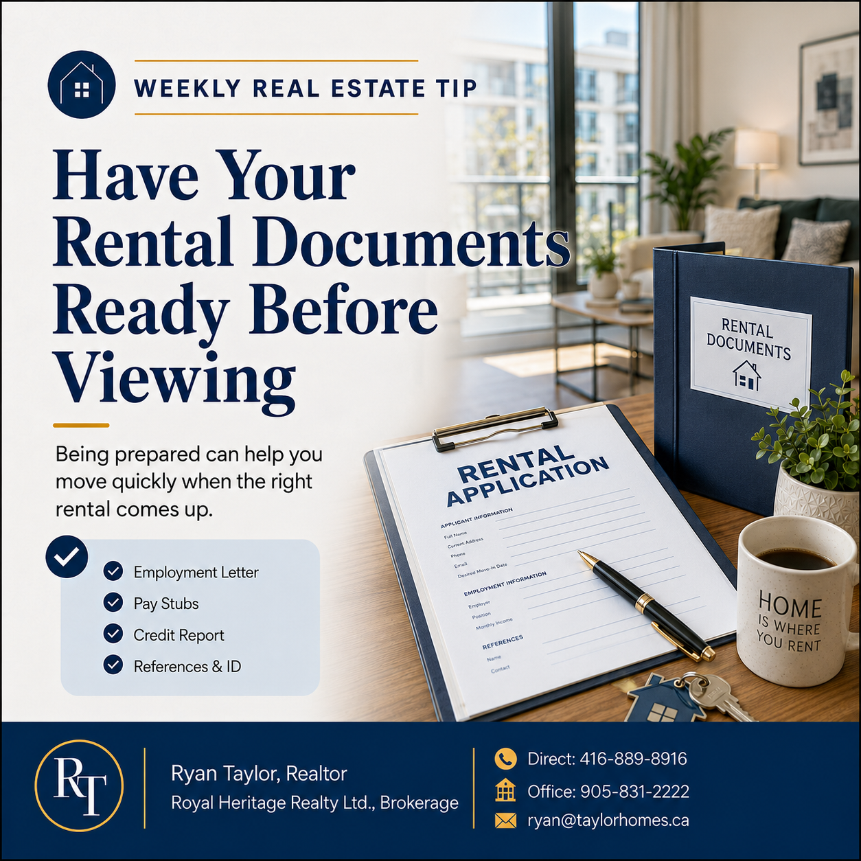 Real Estate Tip – Have Your Rental Documents Ready