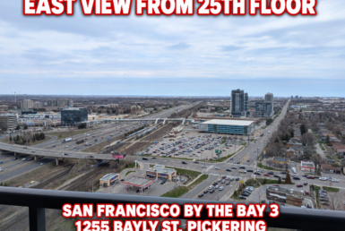 East View From 25th Floor in San Francisco by the Bay 3 at 1255 Bayly St, Pickering Condo