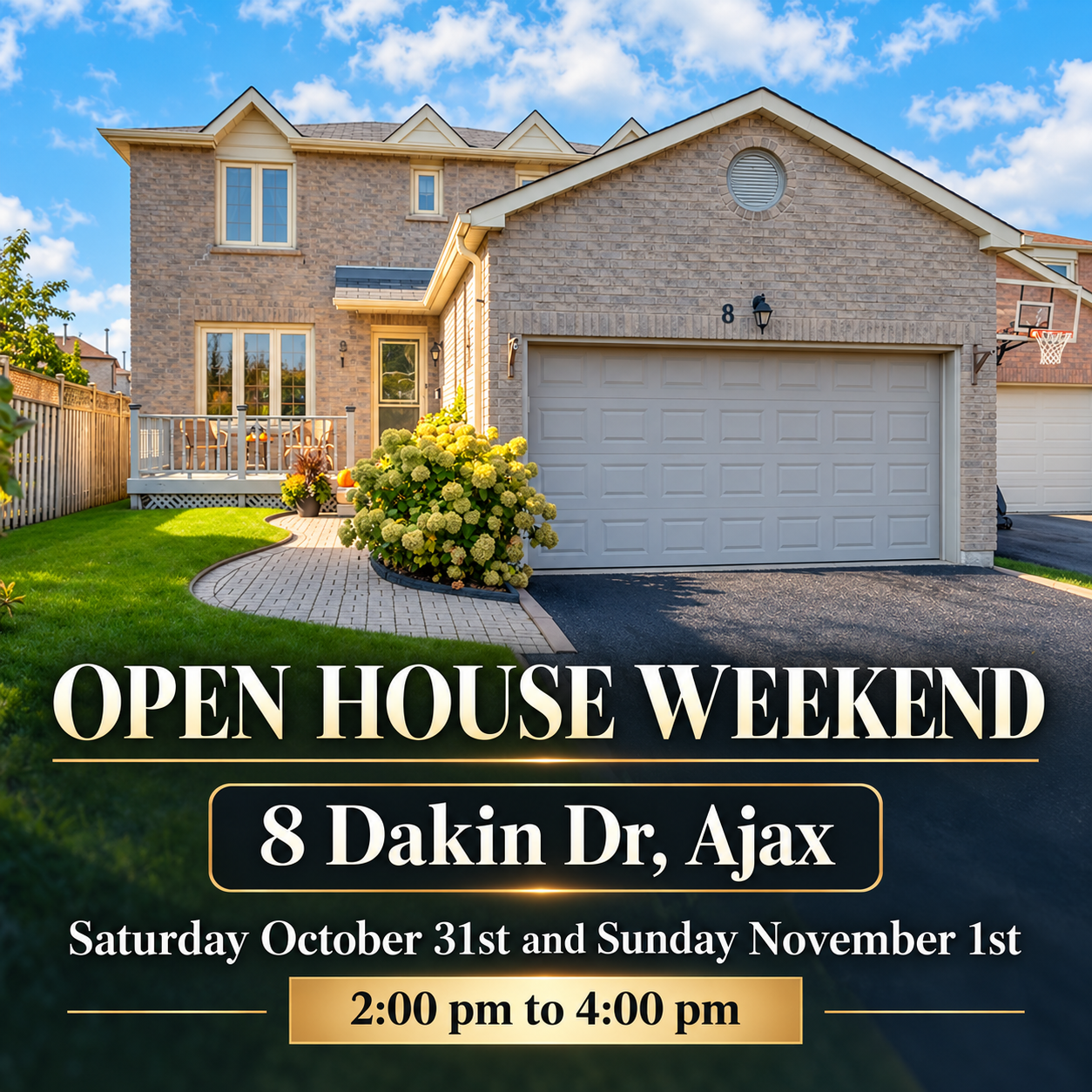 OPEN HOUSE WEEKEND – 8 Dakin Dr, Ajax – Spacious 3+1 Bed, 2 Bath Detached House For Sale in Ajax